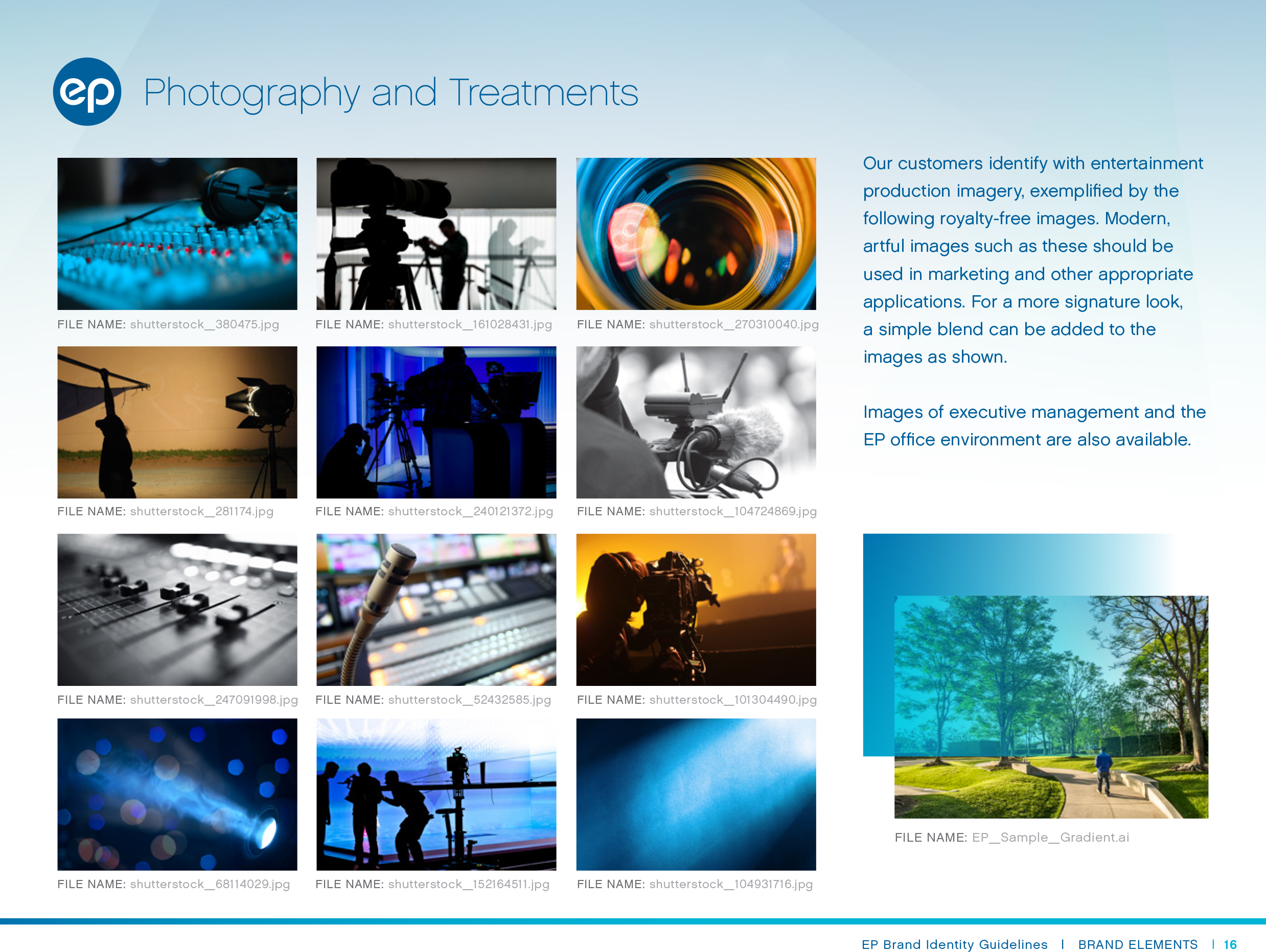 EP Entertainment Partners UX Design Photography and Treatments