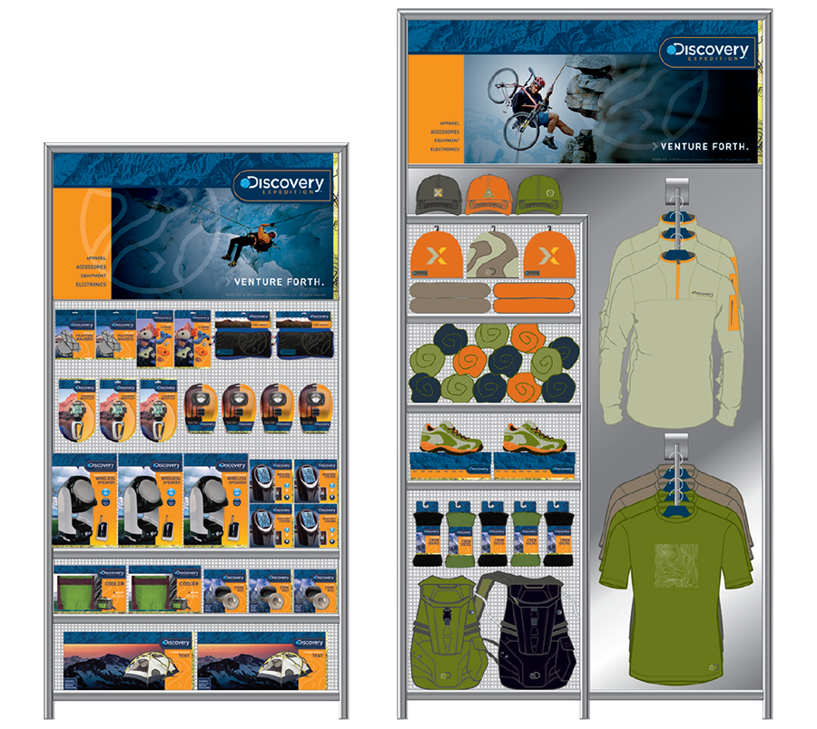 Discovery Expedition Brand Extension In-Store Display Apparel Accessories Camping