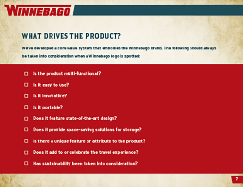 Winnebago Brand Positioning Product Drivers