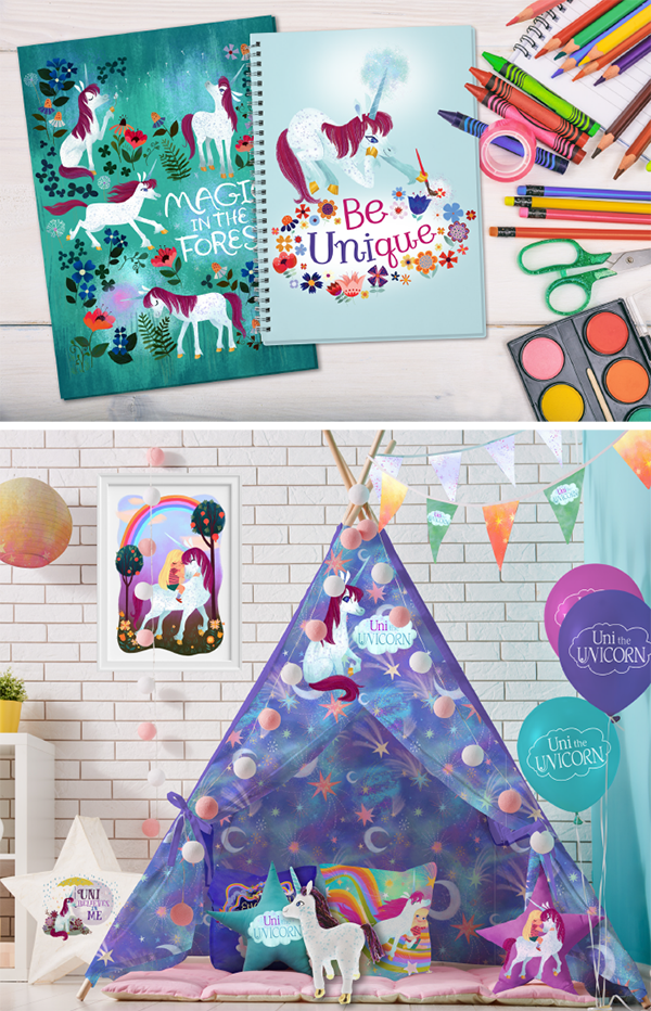 Uni the Unicorn 03 Notebook Tent Poster Balloons