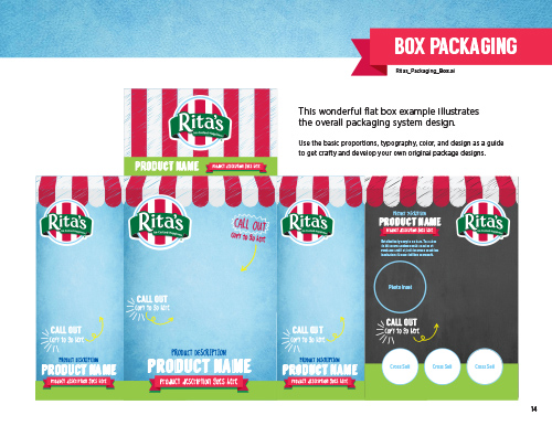 Ritas Italian Ice Consumer Products Brand Vision and Style Guide Box Packaging
