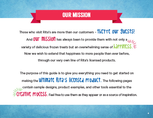 Ritas Italian Ice Consumer Products Brand Vision and Style Guide Mission Statement