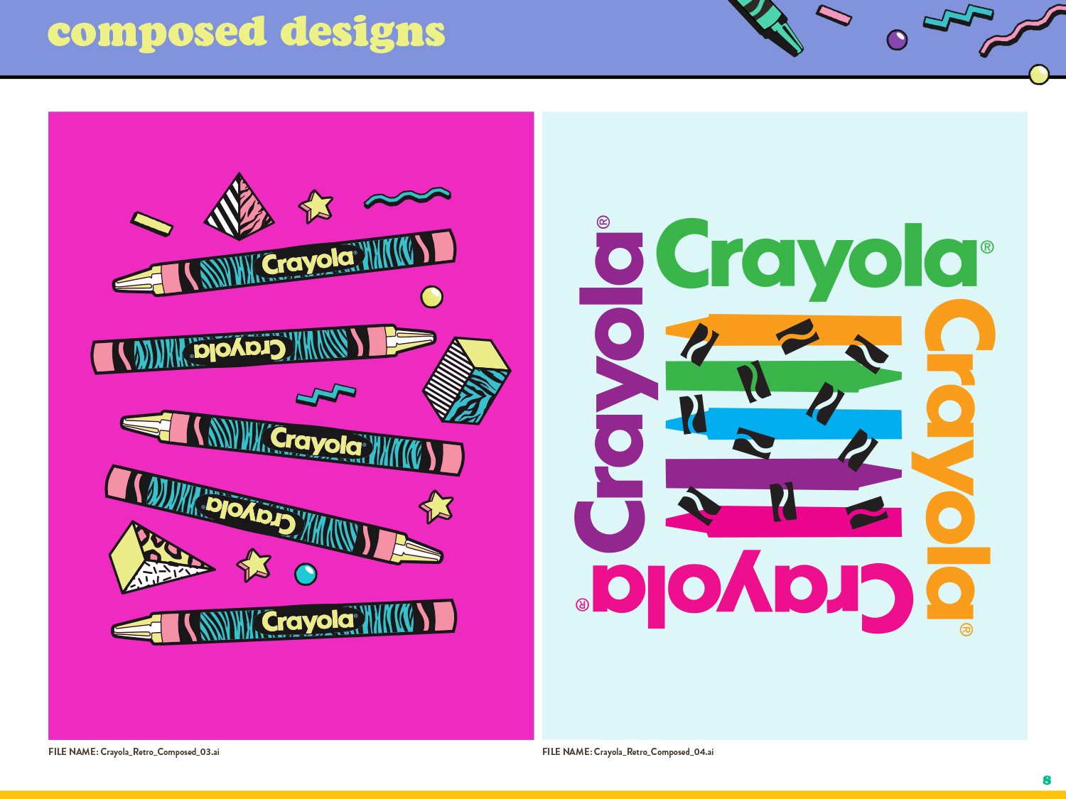Crayola Retro Creative Assets Composed Designs