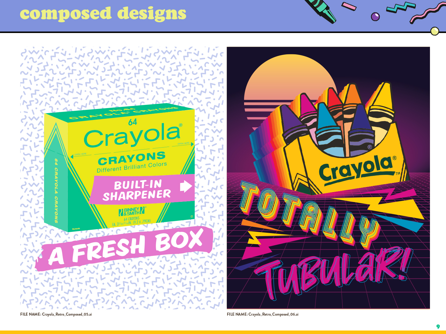 Crayola Retro Creative Assets Designs