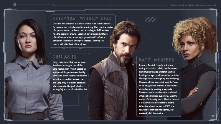 Star Trek: Picard Brand Assets and Licensing Style Guide Character Bios Rios, Soji and Raffi