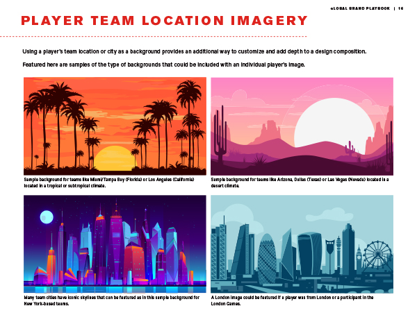 NFLPA Product Vision Pitch Decks Brand Style Guide Team Location Imagery