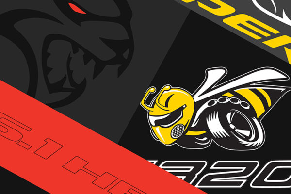 Portfolio: Dodge Viper design with illustrations for car brand creative assets.