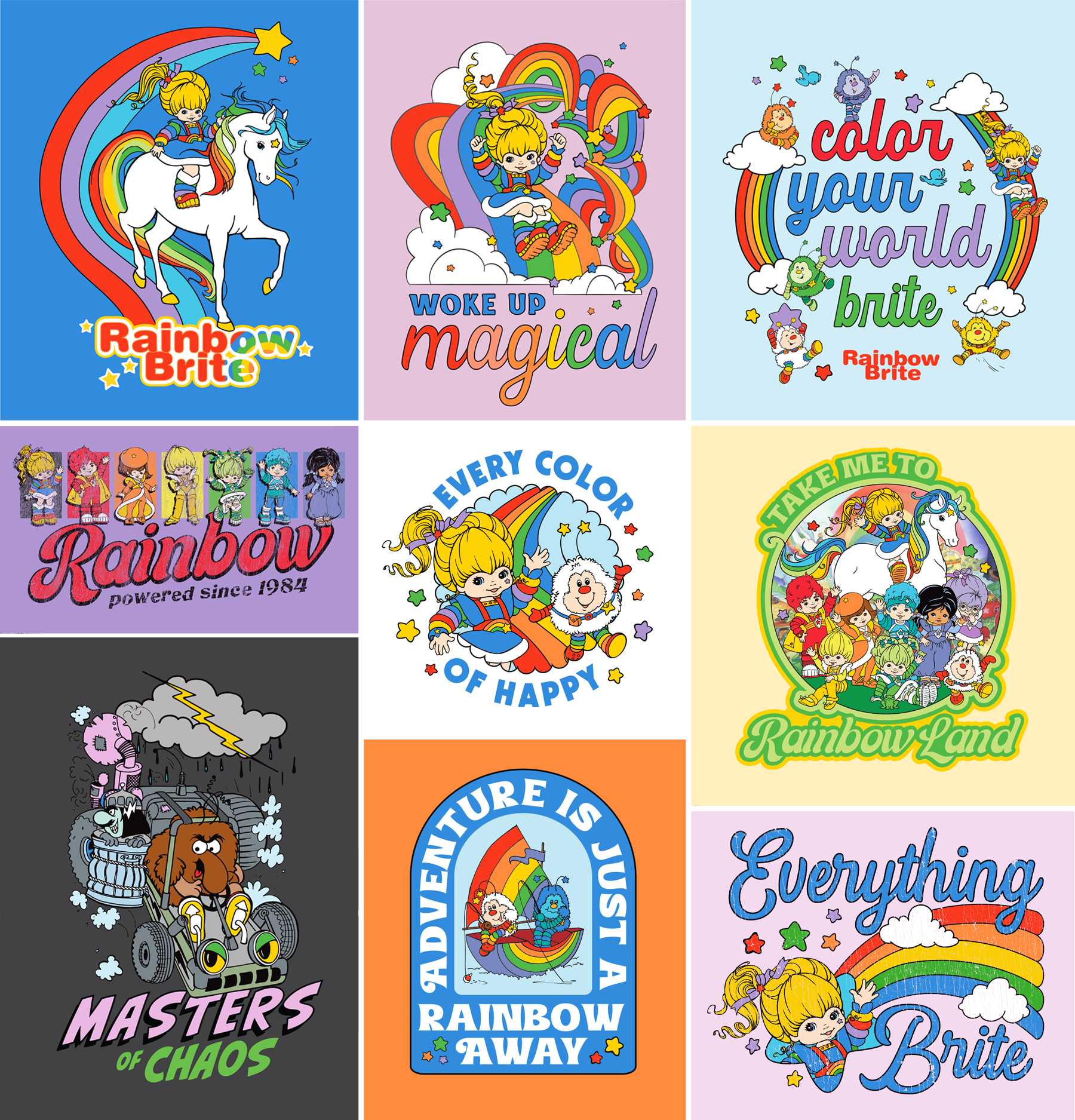 Rainbow Brite style guide composed designs for licensees